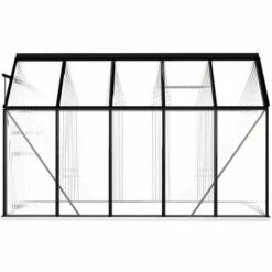 Hommoo Serre Avec Cadre De Base Anthracite Aluminium 5,89 M² -France Serre de jardin Soldes 2022 54167887 4