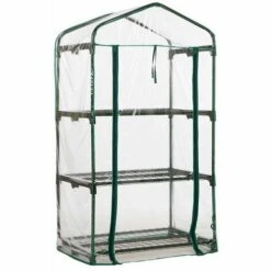 SUPERMARKET Mini Serre Balcon,Serre De Jardin Solide En PVC,Tissu Imperméable Transparent Amovible,pour La Plantation Intérieure Et Extérieure,Pot,Fleurs,Superma,(3 Couches)