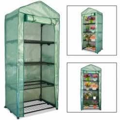 TolleTour Serre De Jardin, Fleurs Ou Légumes,70 X 50 X 160CM, Couverture Vert Translucide - Vert -France Serre de jardin Soldes 2022 54953633 4