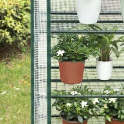 PETITES ECREVISSES Mini Serre De Jardin En PVC Avec 4 Étagères 69x49x160cm Pour Semis Fleurs Culture De Plantes - Blanc -France Serre de jardin Soldes 2022 55495832 4