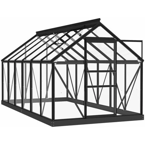 INLIFE Serre En Verre Anthracite 155x298x191 Cm Aluminium 5 INLIFE Serre En Verre Anthracite 155x298x191 Cm Aluminium – Image 3