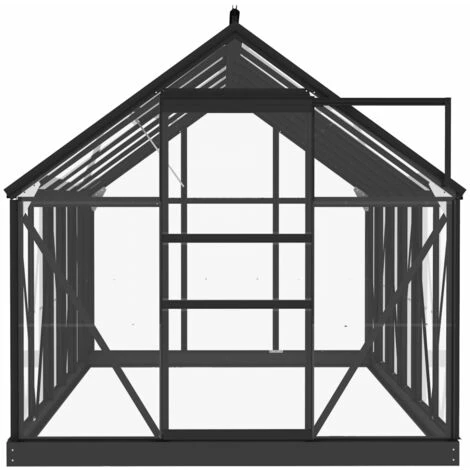 INLIFE Serre En Verre Anthracite 155x298x191 Cm Aluminium 6 INLIFE Serre En Verre Anthracite 155x298x191 Cm Aluminium – Image 4