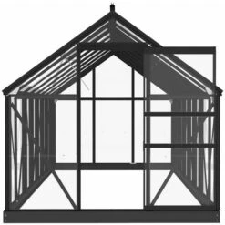 INLIFE Serre En Verre Anthracite 155x395,5x191 Cm Aluminium -France Serre de jardin Soldes 2022 55644014 5