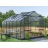 VENTE-UNIQUE.COM Serre De Jardin En Polycarbonate De 13 M² Avec Embase - Anthracite - KALIDA - Gris Anthracite -France Serre de jardin Soldes 2022 55882572 1