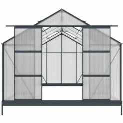 VENTE-UNIQUE.COM Serre De Jardin En Polycarbonate De 13 M² Avec Embase - Anthracite - KALIDA - Gris Anthracite -France Serre de jardin Soldes 2022 55882572 4