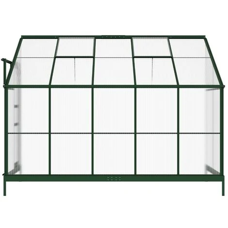 VENTE-UNIQUE.COM Serre De Jardin Adossée En Polycarbonate De 3,7 M² Avec Embase - Vert - CALICE II - Vert Sapin 6 VENTE-UNIQUE.COM Serre De Jardin Adossée En Polycarbonate De 3,7 M² Avec Embase - Vert - CALICE II - Vert Sapin – Image 4