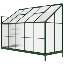VENTE-UNIQUE.COM Serre De Jardin Adossée En Polycarbonate De 3,7 M² Avec Embase - Vert - CALICE II - Vert Sapin 11 VENTE-UNIQUE.COM Serre De Jardin Adossée En Polycarbonate De 3,7 M² Avec Embase - Vert - CALICE II - Vert Sapin -France Serre de jardin Soldes 2022 55883123 5