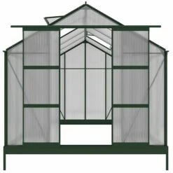 VENTE-UNIQUE.COM Serre De Jardin En Polycarbonate De 9 M² Avec Embase - Vert - COROLLE II - Vert Sapin -France Serre de jardin Soldes 2022 55883128 4