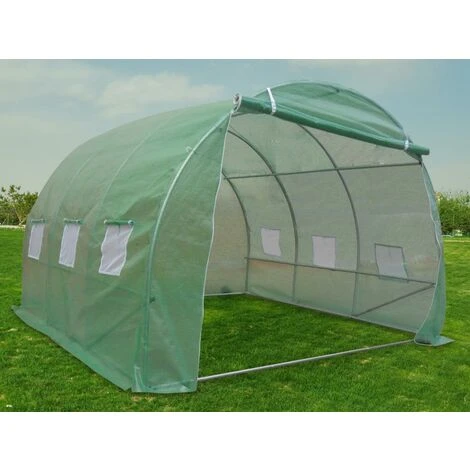 VENTE-UNIQUE.COM Serre Tunnel Avec Structure En Acier 9 M² - L300 X L300 X H200 Cm - IPOMEA - Vert 4 VENTE-UNIQUE.COM Serre Tunnel Avec Structure En Acier 9 M² - L300 X L300 X H200 Cm - IPOMEA - Vert – Image 2