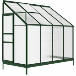 VENTE-UNIQUE.COM Serre De Jardin Adossée En Polycarbonate De 2,9m² Avec Embase - Vert - ZENAIS - Vert Sapin 9 VENTE-UNIQUE.COM Serre De Jardin Adossée En Polycarbonate De 2,9m² Avec Embase - Vert - ZENAIS - Vert Sapin -France Serre de jardin Soldes 2022 55884621 3