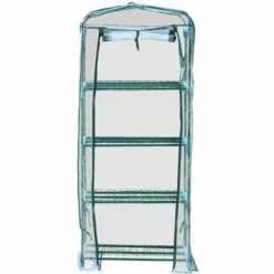 VENTE-UNIQUE.COM Mini Serre De Jardin Serre à Tomates Souple De 0,35 M² - Structure En Acier - TIGRIDIA - Vert -France Serre de jardin Soldes 2022 55884832 5