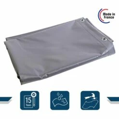 TECPLAST Bâche Tunnel Agricole 2x3 M 900TU Grise - Qualité 15 Ans - Bâche étanche Pour Tunnel De Stockage - Made In France - Verte -France Serre de jardin Soldes 2022 56364525 2