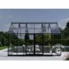 DANCOVER Orangerie/Serre 13,3m², 4,45x2,99x2,95m Avec Socle Et Crête Ornementale, Noir - Noir 2 DANCOVER Orangerie/Serre 13,3m², 4,45x2,99x2,95m Avec Socle Et Crête Ornementale, Noir - Noir -France Serre de jardin Soldes 2022 56627657 1