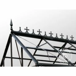 DANCOVER Orangerie/Serre 13,3m², 4,45x2,99x2,95m Avec Socle Et Crête Ornementale, Noir - Noir -France Serre de jardin Soldes 2022 56627657 4