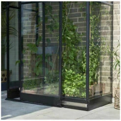 HALLS Serre Adossée Qube Lean-to En Verre Trempé 0.80m², Base Base Black - Noir -France Serre de jardin Soldes 2022 56842227 4