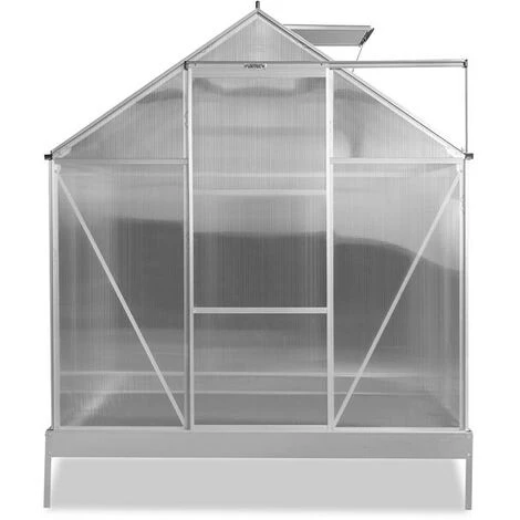 Serre De Jardin - Fuxtec FX-GWH136 - Plaques Alvéolaires (HKP), Porte Coulissante, 190x190x205cm, Embase Incluse 5 Serre De Jardin - Fuxtec FX-GWH136 - Plaques Alvéolaires (HKP), Porte Coulissante, 190x190x205cm, Embase Incluse – Image 3