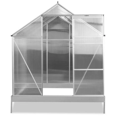 Serre De Jardin - Fuxtec FX-GWH136 - Plaques Alvéolaires (HKP), Porte Coulissante, 190x190x205cm, Embase Incluse 6 Serre De Jardin - Fuxtec FX-GWH136 - Plaques Alvéolaires (HKP), Porte Coulissante, 190x190x205cm, Embase Incluse – Image 4