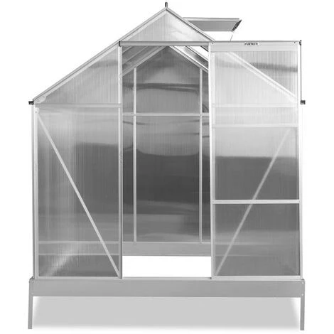 Serre De Jardin - Fuxtec FX-GWH136 - Plaques Alvéolaires (HKP), Porte Coulissante, 190x190x205cm, Embase Incluse 7 Serre De Jardin - Fuxtec FX-GWH136 - Plaques Alvéolaires (HKP), Porte Coulissante, 190x190x205cm, Embase Incluse – Image 5