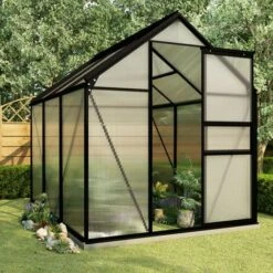 NOVA Greenhouse Avec Cadre D'aluminium Anthracite De Base Dans Différentes Tailles Serre Avec Cadre De Base Anthracite Aluminium 3,61 M² Taille : 3.61 M²