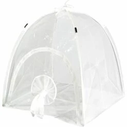 MACARON Mini Serre De Jardin En Plastqiue, Tente Végétale Insecte Abri Pilable, Petite Couverture Plante Intérieure Extérieure 22 * 22 * 28 Pouces(Blanc)LO-Ron