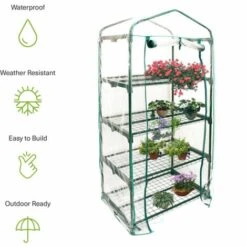 MACARON Serre De Jardin Pour Balcon, Intérieur & Extérieur Avec Abri Chaud En PVC Fleur Et Herbe Sans Support 69*49*155cm LO-Ron -France Serre de jardin Soldes 2022 57139632 4
