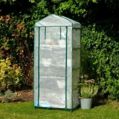 MACARON Serre De Jardin Pour Balcon, Intérieur & Extérieur Avec Abri Chaud En PVC Fleur Et Herbe Sans Support 69*49*155cm LO-Ron -France Serre de jardin Soldes 2022 57139632 5