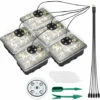 SUPERSELLER Germoir 5PCS Plateau De Démarrage De Graines De Plantes Avec Lampes De Culture Pour Planter Des Graines 60 Cellules De Semis Kit De Démarrage De Plantes Biologiques Avec 5 étiquettes 2 Outils De Transplantation - Le Noir -France Serre de jardin Soldes 2022 57478759 1