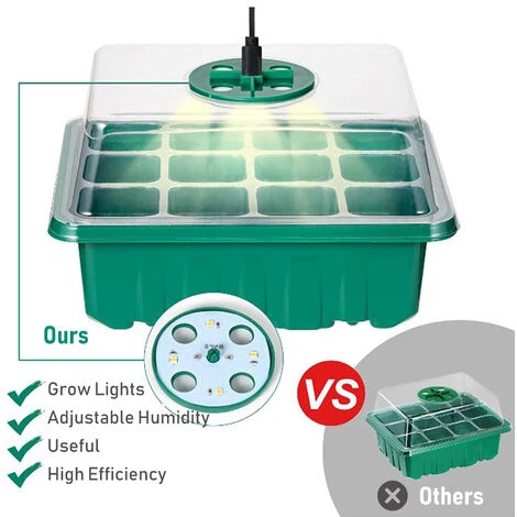 SUPERSELLER Germoir 5PCS Plateau De Démarrage De Graines De Plantes Avec Lampes De Culture Pour Planter Des Graines 60 Cellules De Semis Kit De Démarrage De Plantes Biologiques Avec 5 étiquettes 2 Outils De Transplantation - Le Noir 5 SUPERSELLER Germoir 5PCS Plateau De Démarrage De Graines De Plantes Avec Lampes De Culture Pour Planter Des Graines 60 Cellules De Semis Kit De Démarrage De Plantes Biologiques Avec 5 étiquettes 2 Outils De Transplantation - Le Noir – Image 3