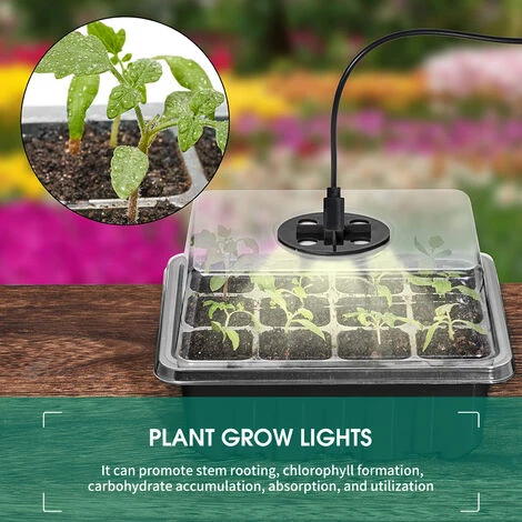 SUPERSELLER Germoir 5PCS Plateau De Démarrage De Graines De Plantes Avec Lampes De Culture Pour Planter Des Graines 60 Cellules De Semis Kit De Démarrage De Plantes Biologiques Avec 5 étiquettes 2 Outils De Transplantation - Le Noir 6 SUPERSELLER Germoir 5PCS Plateau De Démarrage De Graines De Plantes Avec Lampes De Culture Pour Planter Des Graines 60 Cellules De Semis Kit De Démarrage De Plantes Biologiques Avec 5 étiquettes 2 Outils De Transplantation - Le Noir – Image 4