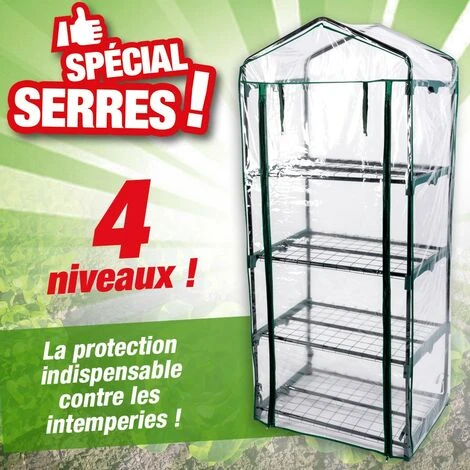 EDCO Serre De Jardin 4 Niveaux Intérieur Dimensions 69x49x160cm 3 EDCO Serre De Jardin 4 Niveaux Intérieur Dimensions 69x49x160cm