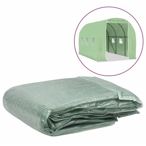 TRUE DEAL Couverture De Remplacement De Serre (6,86m²) 200x343x200cm Vert 3 TRUE DEAL Couverture De Remplacement De Serre (6,86m²) 200x343x200cm Vert