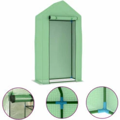 INLIFE Serre Avec Cadre En Acier 0,5 M² 1x0,5x1,9 M
