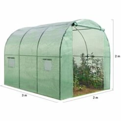 IDMARKET Serre Tunnel De Jardin 6M² Verte 4 Arceaux Gamme Maraîchère ROMA 2x3M -France Serre de jardin Soldes 2022 58257966 4