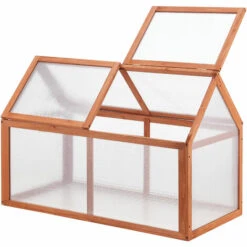 Châssis De Jardin Duiven Toiture Relevable à 2 Pans En Polycarbonate Et Pin 100 X 55 X 41-70 Cm [casa.pro] -France Serre de jardin Soldes 2022 58805542 2