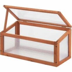 Châssis De Jardin Laarbeek Toiture Relevable En Appentis En Polycarbonate Et Pin 60 X 30 X 23-30 Cm [casa.pro] -France Serre de jardin Soldes 2022 58805543 4
