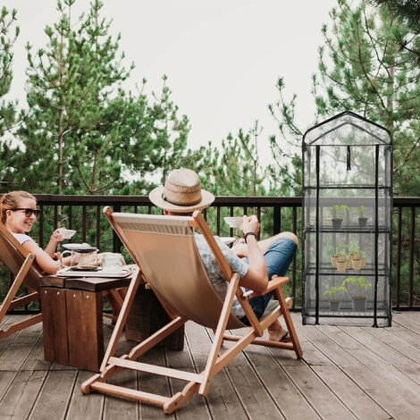 Relaxdays Serre De Balcon, Bâche En PVC, Acier, 4 étagères, H X L X P : Env. 159 X 69 X 49 cm, Noir Et Transparent 5 Relaxdays Serre De Balcon, Bâche En PVC, Acier, 4 étagères, H X L X P : Env. 159 X 69 X 49 cm, Noir Et Transparent – Image 3