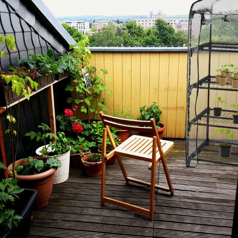 Relaxdays Serre De Balcon, Bâche En PVC, Acier, 4 étagères, H X L X P : Env. 159 X 69 X 49 cm, Noir Et Transparent 6 Relaxdays Serre De Balcon, Bâche En PVC, Acier, 4 étagères, H X L X P : Env. 159 X 69 X 49 cm, Noir Et Transparent – Image 4