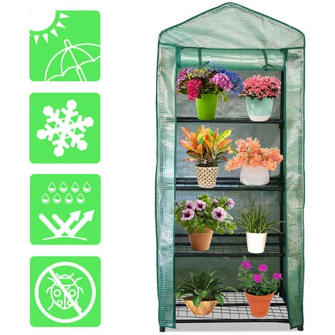 Hengda Serre De Jardin Balcon Terrasse Serre Pour Tomates Acier PVC Imperméable Anti-UV Transparent 70*50*160CM Vert - Vert 3 Hengda Serre De Jardin Balcon Terrasse Serre Pour Tomates Acier PVC Imperméable Anti-UV Transparent 70*50*160CM Vert - Vert