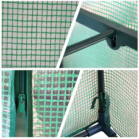 Hengda Serre De Jardin Balcon Terrasse Serre Pour Tomates Acier PVC Imperméable Anti-UV Transparent 70*50*160CM Vert - Vert 4 Hengda Serre De Jardin Balcon Terrasse Serre Pour Tomates Acier PVC Imperméable Anti-UV Transparent 70*50*160CM Vert - Vert – Image 2