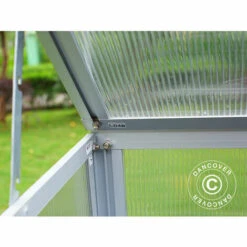 DANCOVER Mini Serre Polycarbonate 0,29m², 0,76x0,385x1,5m, Aluminium - Argenté