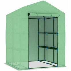 NOVA Greenhouse Avec étagères En Acier 143x143x195 Cm -France Serre de jardin Soldes 2022 59995804 4