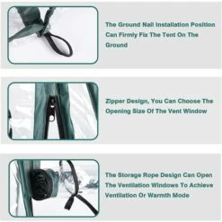 Ensoleillé Betterlifefg-mini Pop Up Serre, Serre De Jardin De Balcon, Mini Tente De Serre, Serres Intérieures Ou Extérieures En Pvc, Abri De Tente De Fleur F -France Serre de jardin Soldes 2022 60463232 3