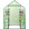 RELAX4LIFE Serre De Jardin Solide En PE Vert Avec Étagères En Maille De Fer Et Bâche Pour Serre Imperméable, Facile à Assembler, 143 X 73 X 195 Cm(143x73x195cm, Vert) -France Serre de jardin Soldes 2022 60464617 1