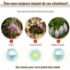 RELAX4LIFE Serre De Jardin Solide En PE Vert Avec Étagères En Maille De Fer Et Bâche Pour Serre Imperméable, Facile à Assembler, 143 X 73 X 195 Cm(143x73x195cm, Vert) -France Serre de jardin Soldes 2022 60464617 4