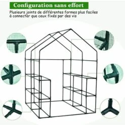 RELAX4LIFE Serre De Jardin Avec Porte Et Fenêtre Enroulables, Tente Abri Plante Démontable Avec Étagères Et Fermeture à Zip, Pour Faire Pousser Légumes, Fruits, Fleurs, 143X140X195CM, Vert 10 RELAX4LIFE Serre De Jardin Avec Porte Et Fenêtre Enroulables, Tente Abri Plante Démontable Avec Étagères Et Fermeture à Zip, Pour Faire Pousser Légumes, Fruits, Fleurs, 143X140X195CM, Vert -France Serre de jardin Soldes 2022 60464756 4