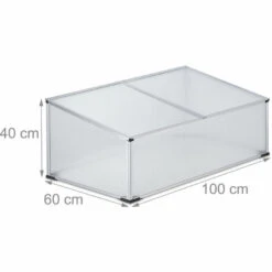 Relaxdays Serre En Aluminium, Jardin, Pour Jeunes Plants, HxLxP : 40x100x60cm, Perméable Aux UVs, Potager, Transparent -France Serre de jardin Soldes 2022 60563813 5