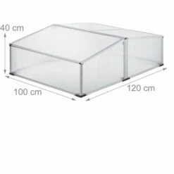 Relaxdays Serre En Aluminium, Jardin, Pour Jeunes Plants, HxLxP : 40x120x100cm, Perméable Aux UVs, Potager, Transparent -France Serre de jardin Soldes 2022 60563822 5