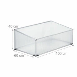 Relaxdays Serre En Aluminium, Jardin, Pour Jeunes Plants, HxLxP : 40x100x60cm, Perméable Aux UVs, Potager, Transparent -France Serre de jardin Soldes 2022 60563847 5