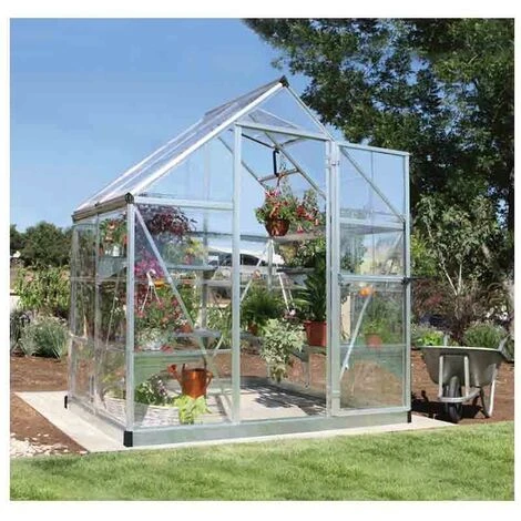 CANOPIA Serre De Jardin En Polycarbonate Harmony 2,33 M², Couleur Argent, Ancrage Au Sol Oui - Argent 3 CANOPIA Serre De Jardin En Polycarbonate Harmony 2,33 M², Couleur Argent, Ancrage Au Sol Oui - Argent