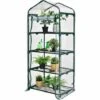 COSTWAY Serre De Jardin-4 Étagères Amovibles-69x48,5x159cm Avec Bâche PE Et Porte Enroulable-Transparente Intérieur/Extérieur -France Serre de jardin Soldes 2022 61220015 1